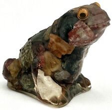 Vintage Lucite Resin Frog Vomit Figure Figurine Paperweight Googly Eyes Rocks picture
