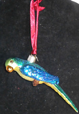 Old World Parrot Glass Ornament Approx. 6