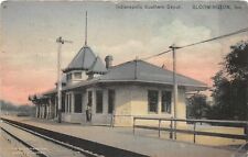 G72/ Bloomington Indiana Postcard 1912 Indianapolis Southern Railroad Depot 2 picture