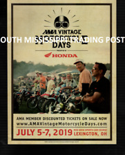 2019 Print Ad for AMA Vintage Motorcycle Days in Lexington, Ohio picture