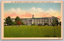 Sims Dormitory Women University South Carolina School Campus VTG Linen Postcard picture