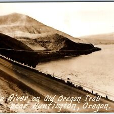 c1940s Huntington, OR RPPC Snake River Old Oregon Trail Scenic Real Photo A164 picture