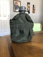 Genuine US Military Issue Water Canteen 1Qt w/ Nylon Cover Vintage Camo picture