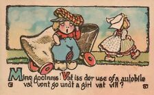 Vintage Postcard 1910's My Goodnes What Is The Use Of Automobile? Comic Card picture