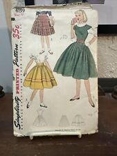 Vintage 1940s Simplicity sewing pattern 4199 Girls Size 10 Jumper Dress & Skirt picture