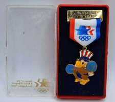 USA Olympics Novelty Medal Weightlifting 1984 Sam the Olympic Eagle Mascot picture