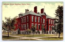 Postcard Jefferson School Building Elyria OH Ohio picture