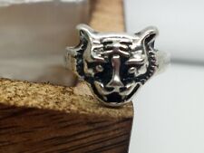 Gothic Gargoyle Silver Tone Vintage Ring Size 8 Dragon Face  Sharp Teeth Unusual picture