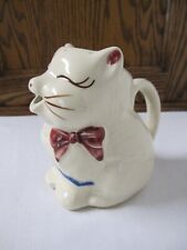 VTG SHAWNEE POTTERY PUSS’N BOOTS KITTY CAT CREAMER PITCHER MCM 4 ½” HAND-PAINTED picture