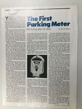 MISC2261 Vintage Article The First Parking Meter November 1985 1 page picture