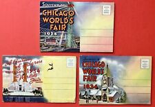 1934 CHICAGO WORLD'S FAIR~CENTURY OF PROGRESS ~ lot of 3 postcard folders picture