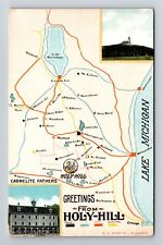 Holy-Hill WI-Wisconsin, Greetings Map of Area, Vintage c1910 Postcard picture