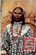 PC Africa~Nubian Woman from Egypt~partial Khartoum Sudan postmark~1908 to NYC picture