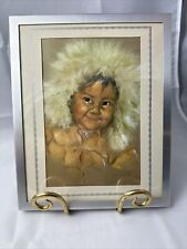 Vintage MCM Dorothy Oxborough print of Native American girl, 1964 - Signed picture