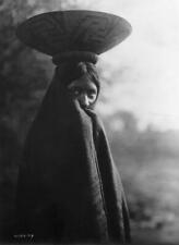 Maricopa girl,wrapped blanket,basket tray,head,Indians,children,E Curtis,c1907 picture