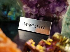 WAVELLITE GEM DISPLAY NAME PLATE - EXHIBIT ARTIFACT LABEL-MUSEUM QUALITY picture