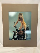 Vintage 60's Sexy Blonde Woman Model On Honda Motorcycle Matted  20