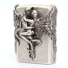 Zippo lighter Classic 121FB Antique/ Art Emblem- Angel & Devil Free 4 Gifts picture
