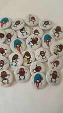 Vintage 80s 50 Pk Variety Mix California Raisins Pin Back Buttons picture