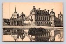 Antique Postcard Castle Chateau de Chantilly Paris France Flower Garden picture