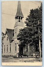 1912 Methodical Episcopal Church Building Bell Tower Zionsville Indiana Postcard picture