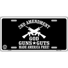 God, Guns, Guts Metal Novelty License Plate Tag LP-4672 picture