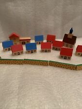 VTG Wooden East Germany ERZGEBIRGE Lot 16 Houses Fence Mini picture