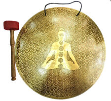 50 Cm Handmade Temple Gong - 20 Inch  seven chakra carved Big gongs Nepal -yoga picture