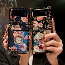 Marble Butterfly Flower Leopard Phone Case For Samsung Z Flip 4 3 5G picture