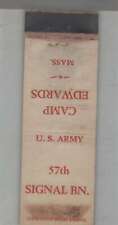 Matchbook Cover - US Military 57th Signal BN Camp Edwards, MA picture