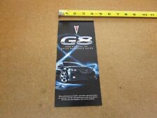 2008 Pontiac G8 Quick Reference sales brochure dealer ONLY training ORIGINAL picture