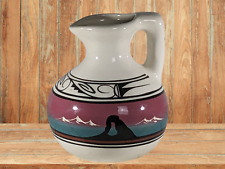 Southwestern Style Pitcher, Signed Pottery Etched Designed picture