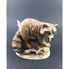 Homco Masterpiece Porcelain Raccoon on a Log Vintage picture