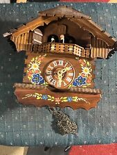VINTAGE GERMAN SWISS MUSICAL CUCKOO CLOCK EDELWALES DER FROHIIOHE WANDERER PARTS picture