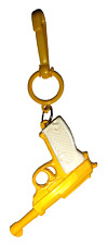 Vintage 1980s Plastic Charm Yellow Pistol Gun 80s Charms Necklace Clip On Retro picture