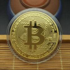1PCS Gold Bitcoin Coins Commemorative Limited Edition 24K Gold Plated Bit Coin picture