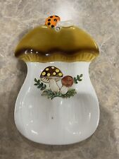 Vintage Sears Roebuck Merry Mushroom Ceramic Double Spoon Rest Wall Hanging  picture
