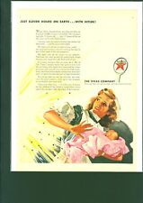 1943 Vintage WW2 Texaco Oil Gas  Color Magazine Print Ad Army War  picture