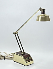 Mobilite 96B Adjustable Brass Desk Lamp MCM Transformer Powered Light - Works picture