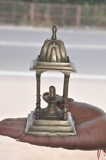Vintage Brass Lord Shiva/Shivling Fitted Fine Handcrafted Small Temple/Shrine picture