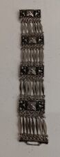Vintage 925 Sterling Silver Mexico Mayan Articulated Repousse wide Link Bracelet picture