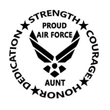 Proud Air Force Aunt Vinyl Decal American Military Soldier picture