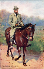 King George V in Casual Dress on Horse - c1912 Tuck Postcard picture