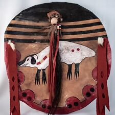 Native American Genuine Deer Hide Vintage Ceremonial Shield Size 18.5