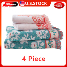 The Pioneer Woman 4 Piece Cotton Bath Towel Set, Teal Thunder Green - NEW picture