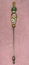 Vintage Victorian Style Hatpin Pink Rose Decoupage Lucite Bead Protector Tip picture