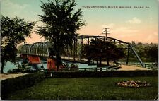 Sayre Pennsylvania Sayre Bridge Flower Bed Susquehanna River 1913 Postcard picture