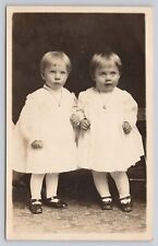 RPPC of 2 Young Girls in White Dresses Unposted AZO c1904-1918 Photo Postcard picture