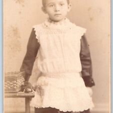 c1870s Reading, England Boy Girl in Dress CdV Photo Card Androgynous Salmon H16 picture
