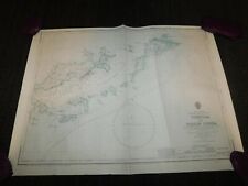 VINTAGE 1978 WEST INDIES TORTOLA to VIRGIN GORDA HYDROGRAPHIC MAP 27 3/4